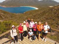 A group photo opportunity with the stunning Wineglass Bay as a backdrop |  <i>Steve Trudgeon</i>